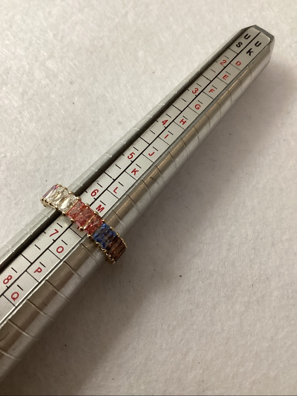 Swarovski Multicolored Baguette Cut Gold-Tone Plated Matrix Ring size 6.5 - Picture 12 of 16